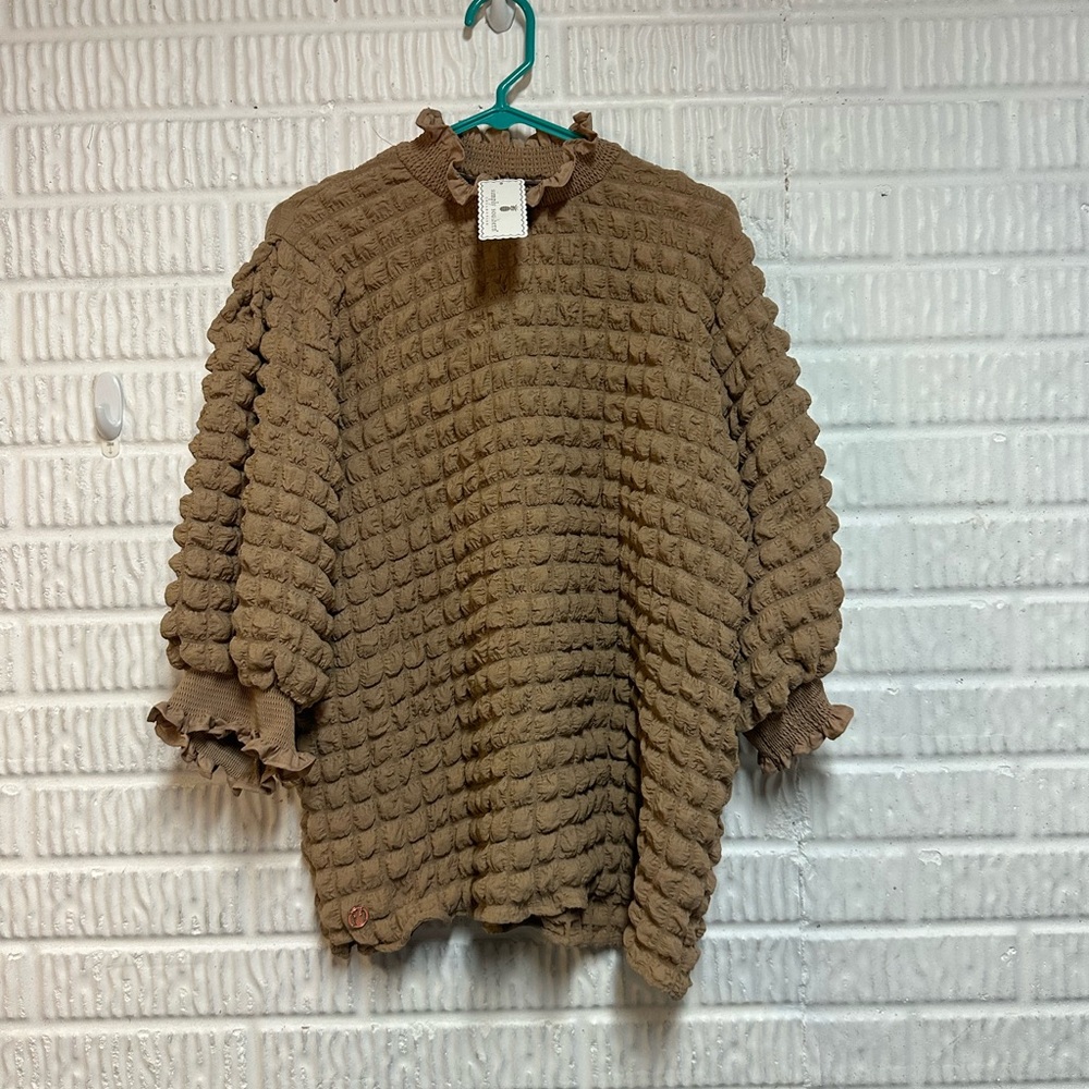 Simply Southern Tan Bubble Breeze Top – Size XL NWT - Picture 2 of 9